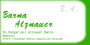 barna alznauer business card